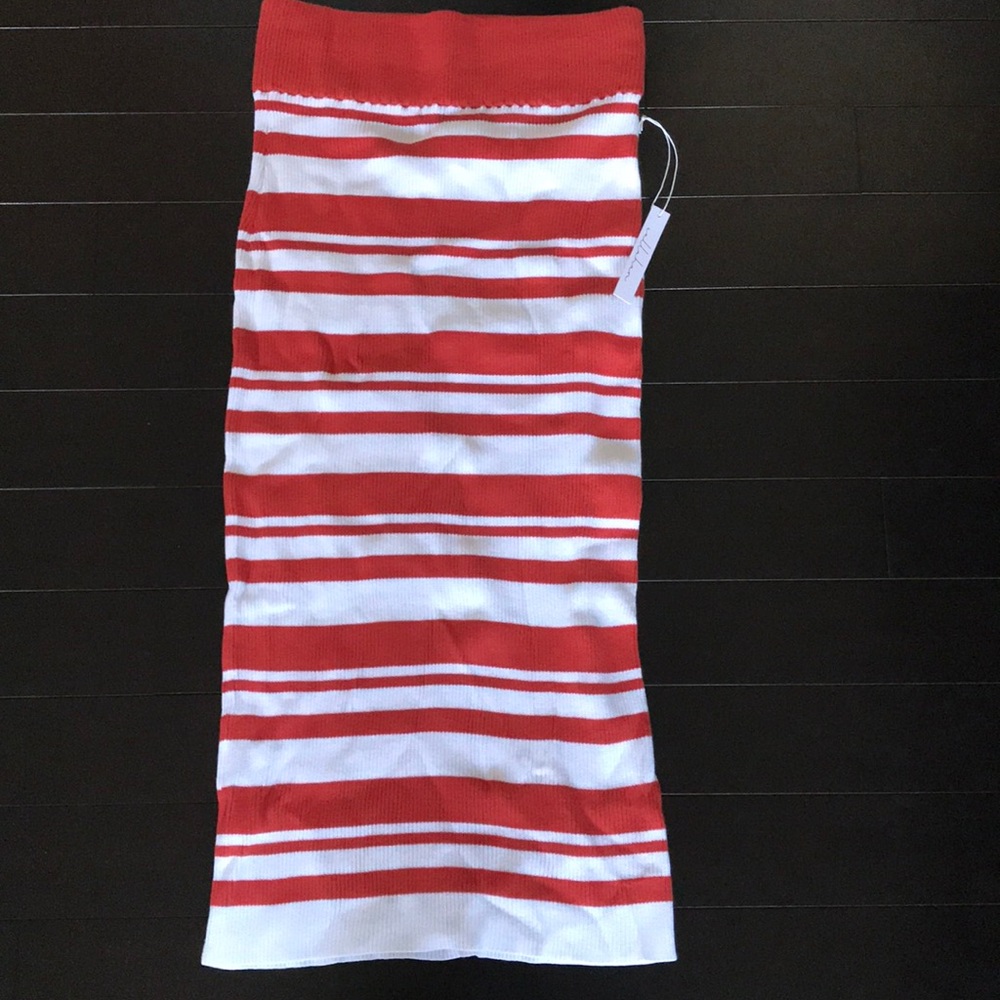 Anthropologie stripe knit midi, pencil skirt. Sz L